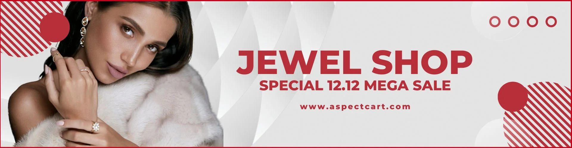 Banner anunciando a coleção de joias em uma loja de joias online